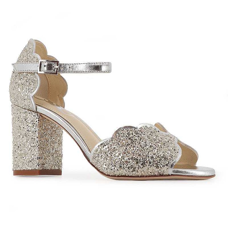 Chamberlan Miss Palmyre White Gold Sandals | Shoes