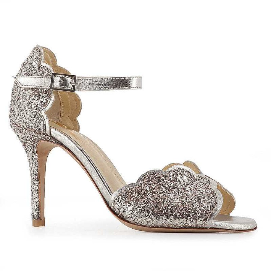 Chamberlan Miss Palmyre White Gold Sandals | Shoes