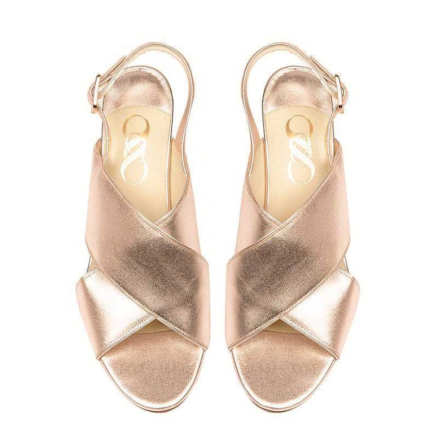 Chamberlan Tres Beau Rivage Rose Gold Sandals | Shoes