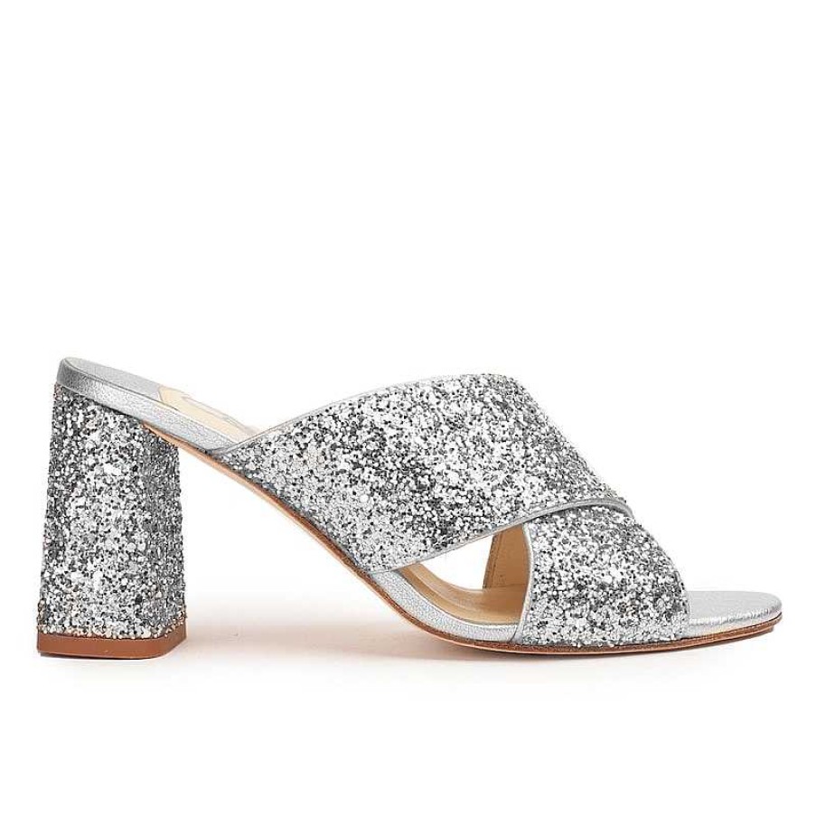 Chamberlan Beau Rivage Silver Mules | Shoes