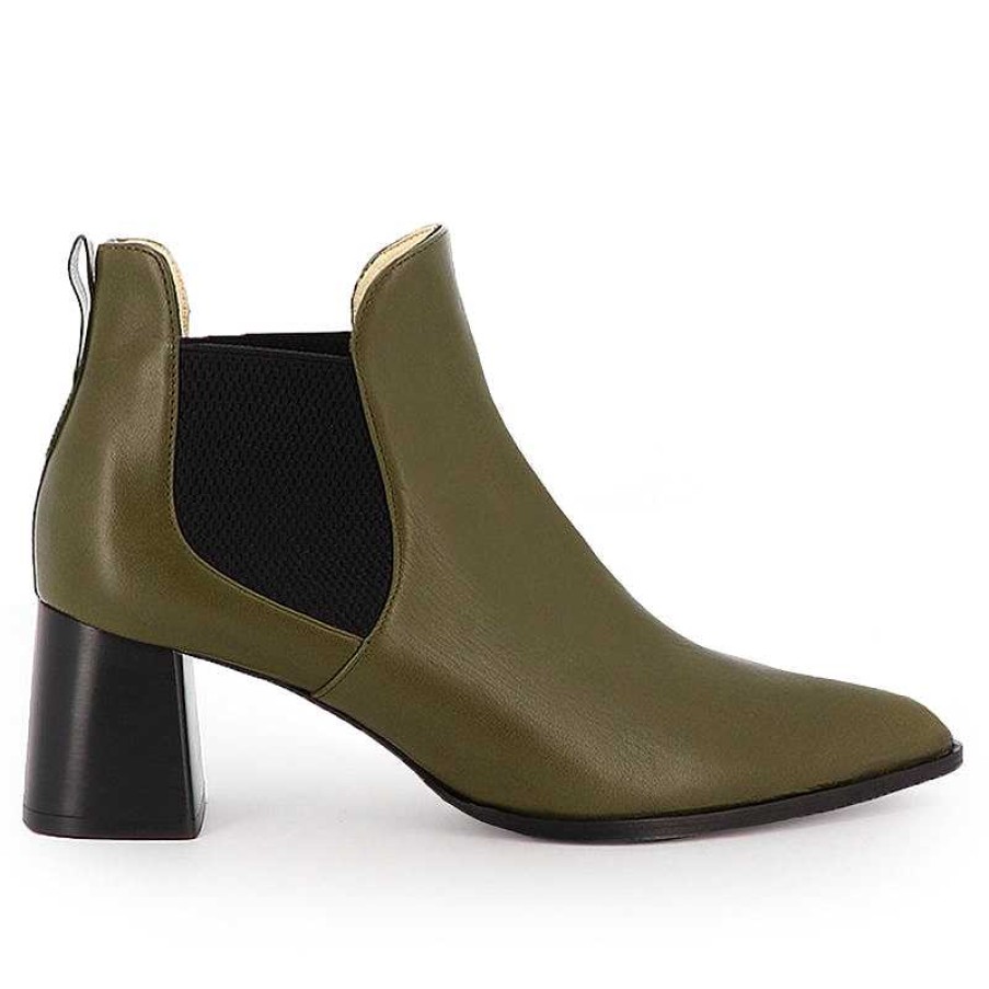 Chamberlan Dumas Olive Ankle Boots | Shoes