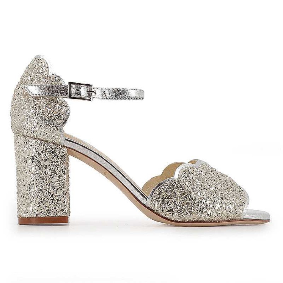 Chamberlan Miss Palmyre White Gold Sandals | Marriage