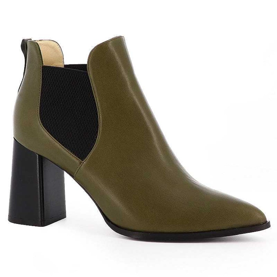 Chamberlan Dumas Olive Ankle Boots | Shoes