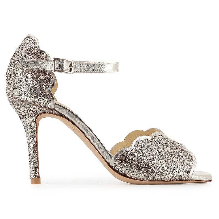 Chamberlan Miss Palmyre White Gold Sandals | Shoes