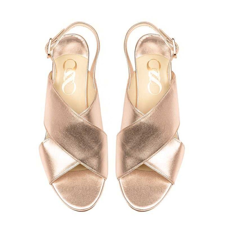 Chamberlan Tres Beau Rivage Rose Gold Sandals | Shoes