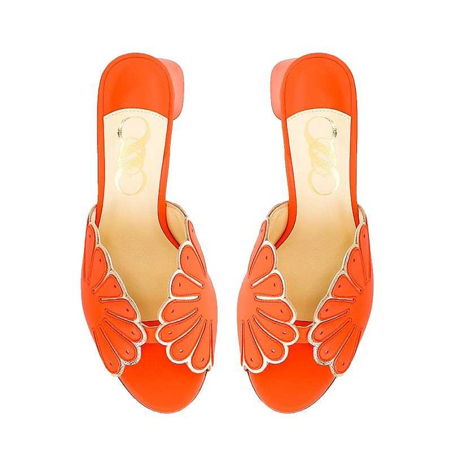 Chamberlan Cabourg Orange Mules | Shoes